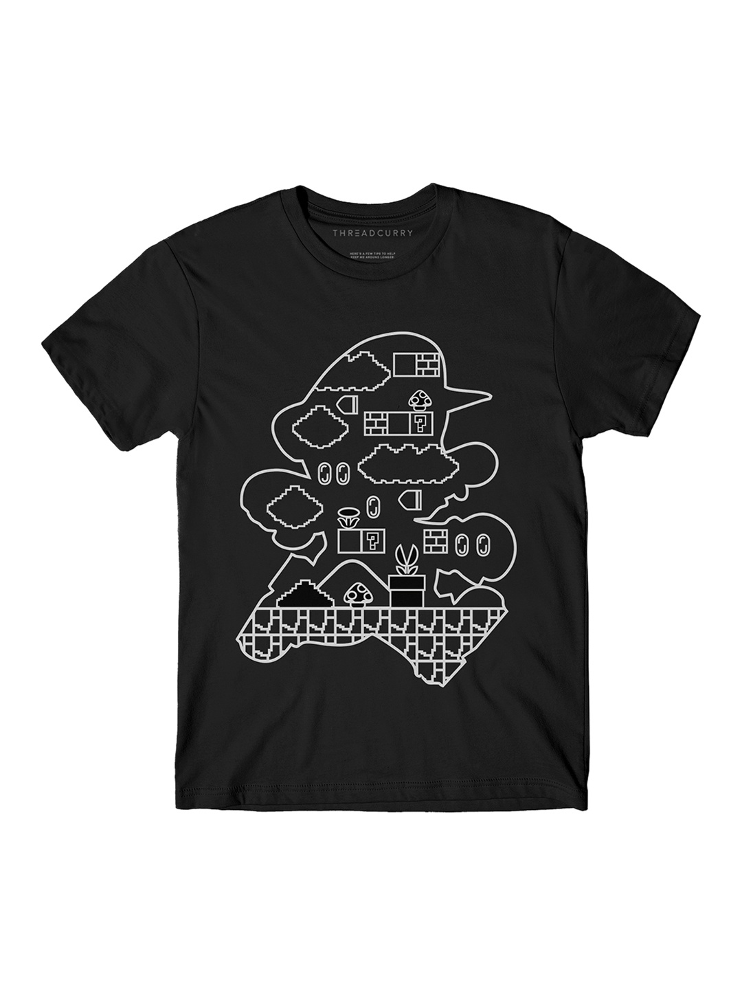 THREADCURRY Boys Black Printed Round Neck T-shirt