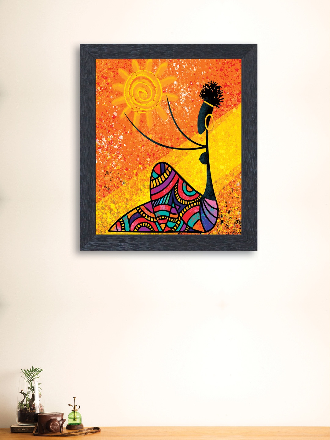 nest ART Yellow Synthetic Wood Abstract Wall Art