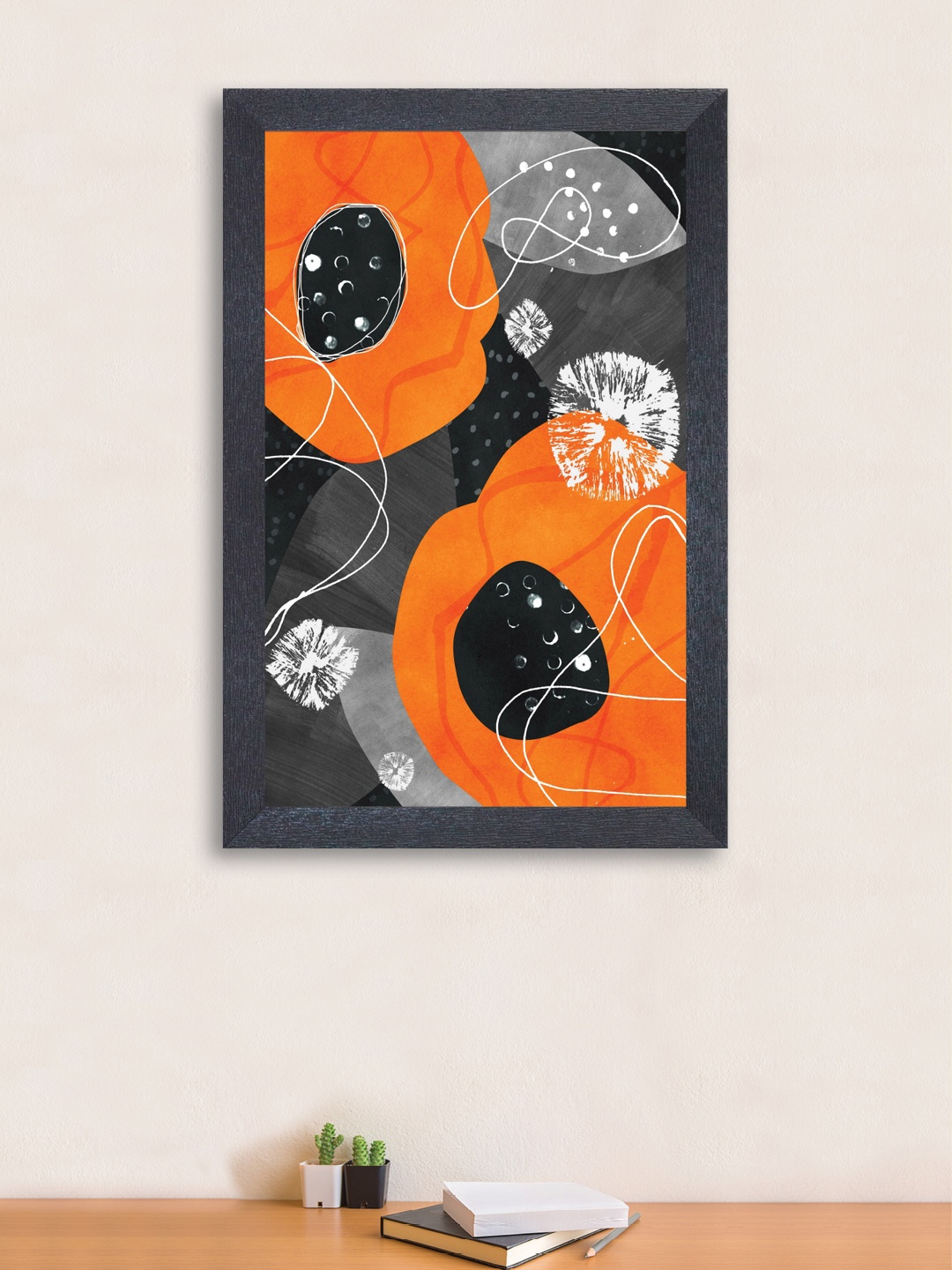 nest ART Multicoloured Synthetic Wood Abstract Hand-Painted Wall Art, Multi
