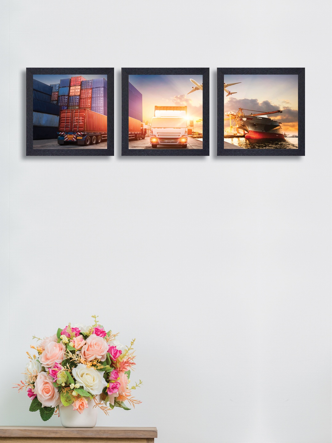 nest ART Set of 3 Multicoloured Abstract Wall Arts, Multi