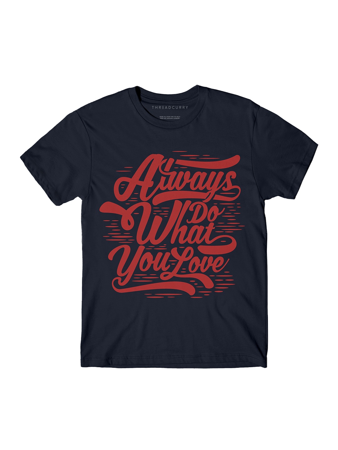 THREADCURRY Boys Navy Blue Printed Round Neck T-shirt