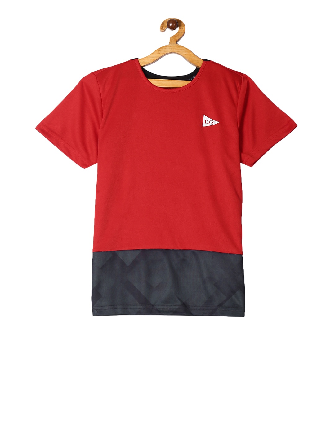 Cherokee Boys Red & Blue Colourblocked Round Neck Active T-shirt