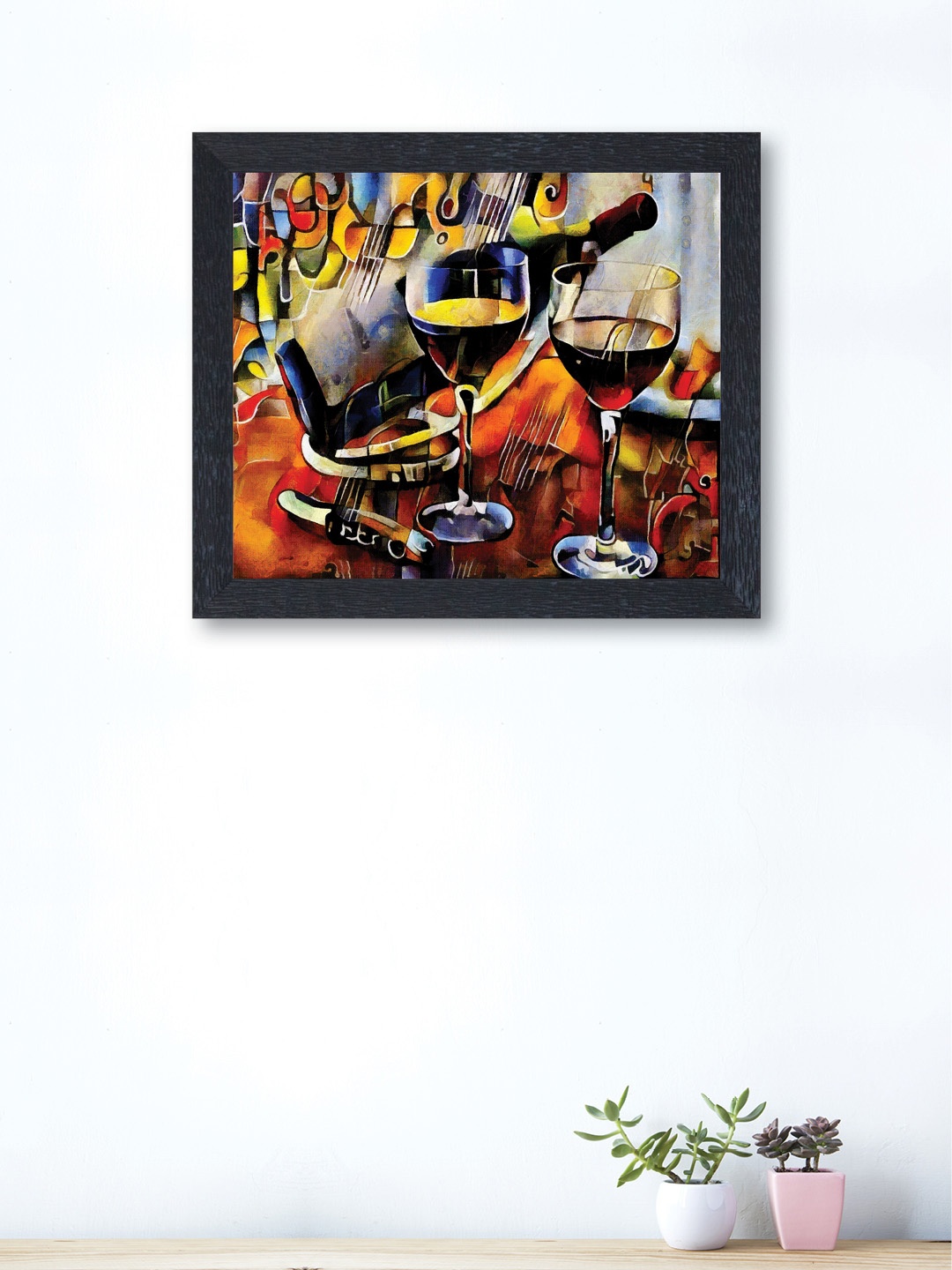 nest ART Multicoloured Synthetic Wood Abstract Hand-Painted Wall Art, Multi