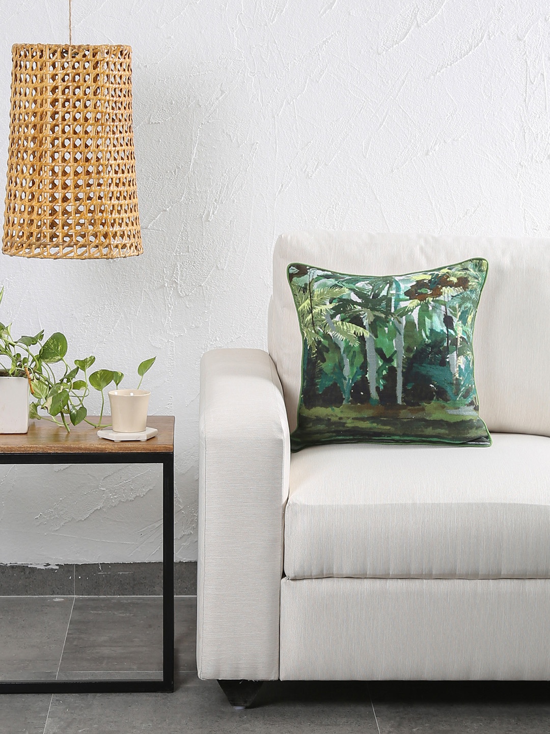 House This Green Single Self Design Square Cushion Cover