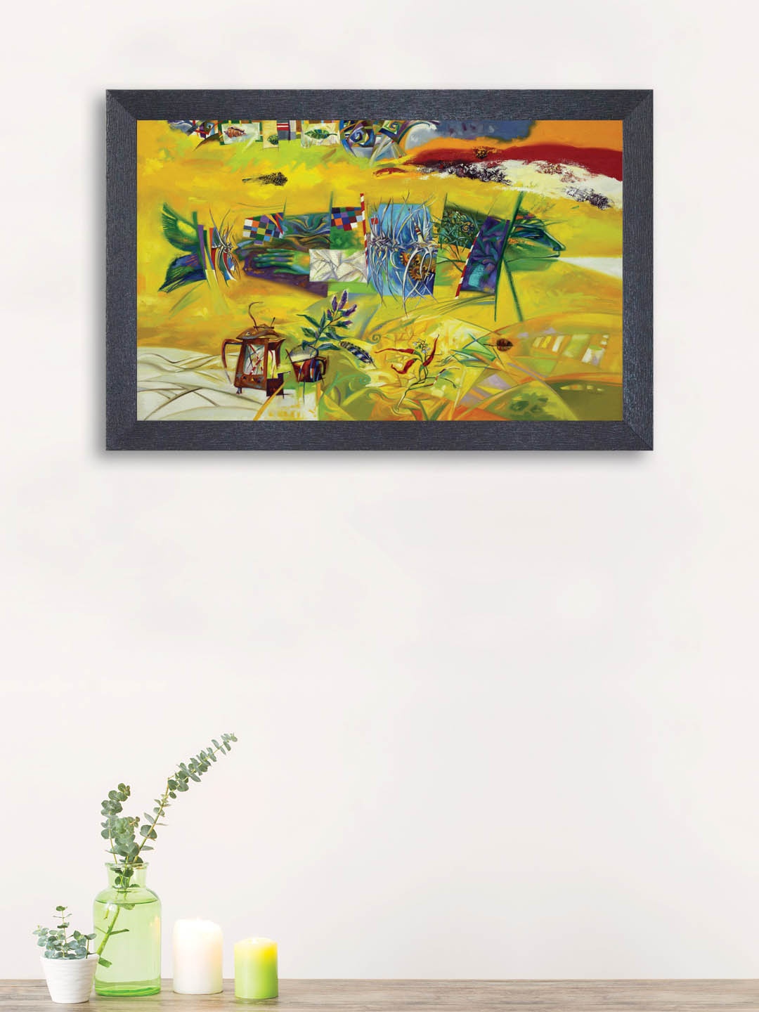 nest ART Yellow & Green Abstract Wall Art