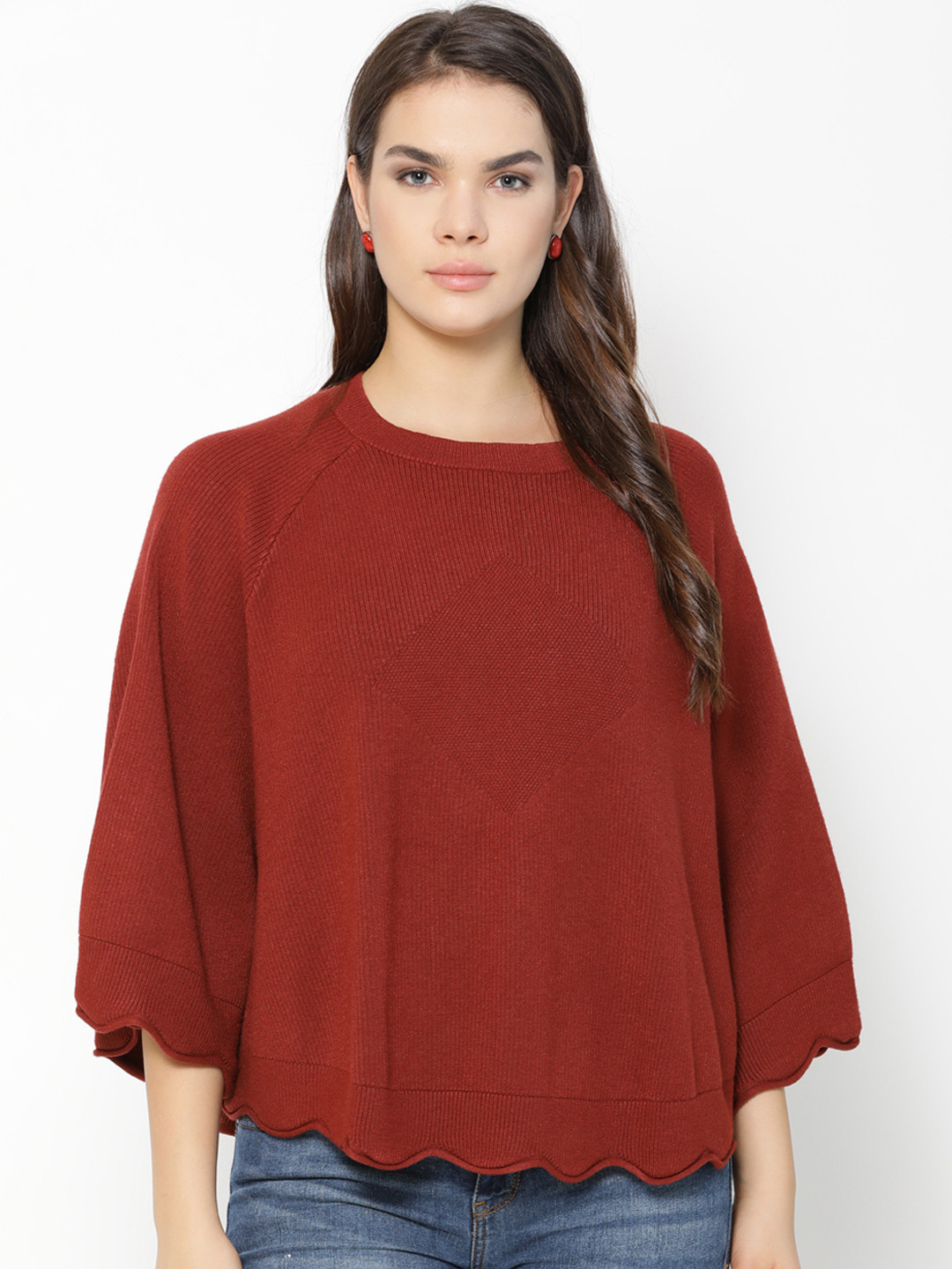 Gipsy Women Brown Solid Poncho Sweater
Gipsy Women Brown Solid Poncho Sweater