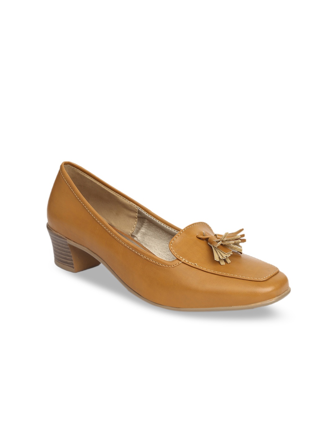 VALIOSAA Women Tan Brown Solid Pumps