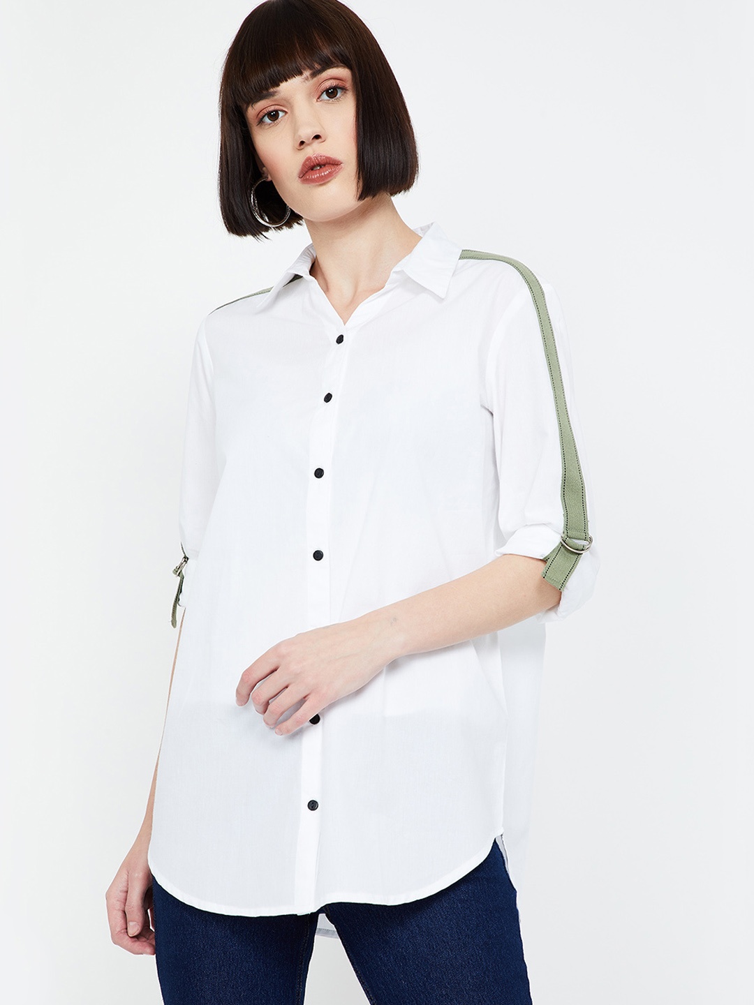 Fame Forever by Lifestyle Women White Regular Fit Solid Casual Shirt