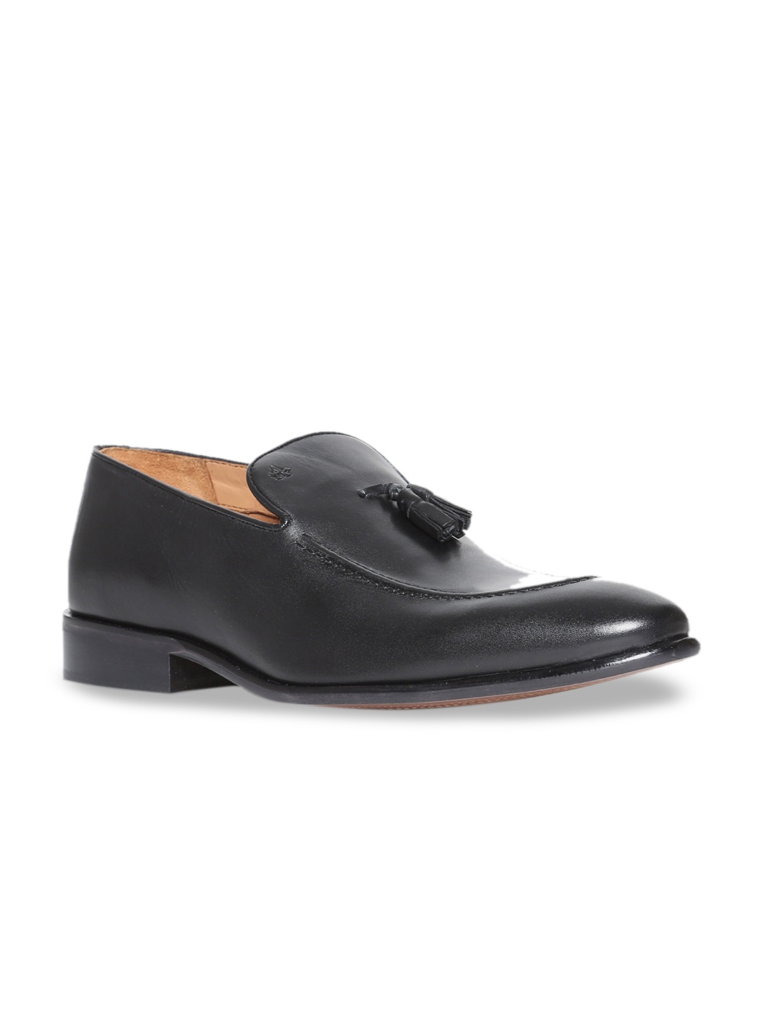 Arrow Men Black Formal Leather Slip-Ons