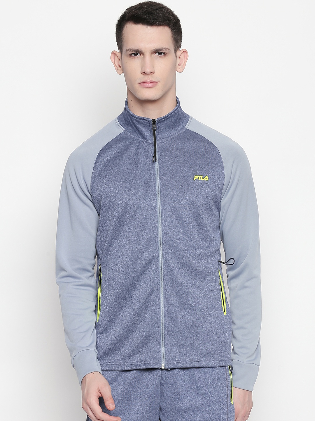 FILA Men Blue Solid Lightweight Sporty Jacket