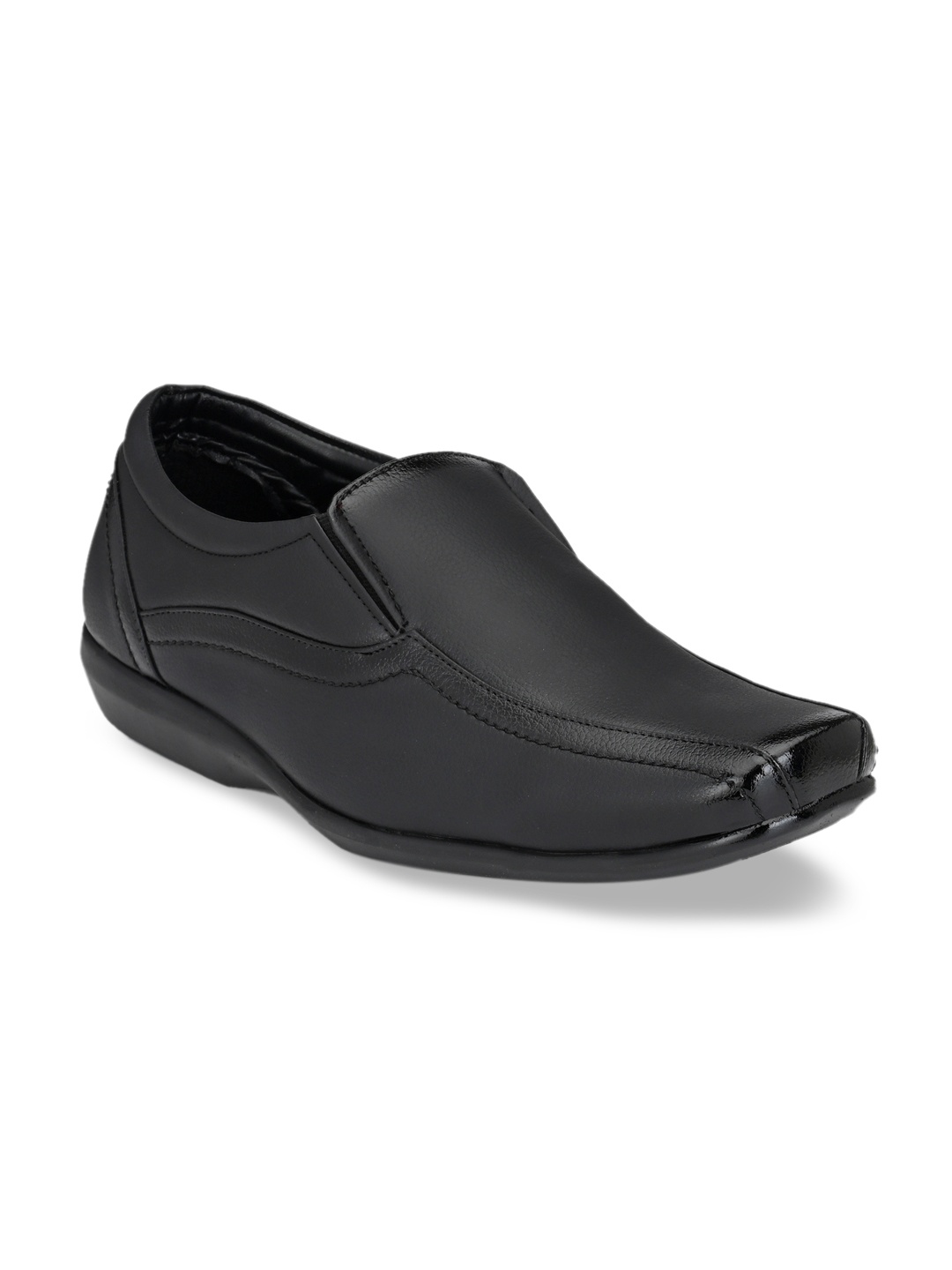 Prolific Men Black Solid Formal Slip-On Shoes