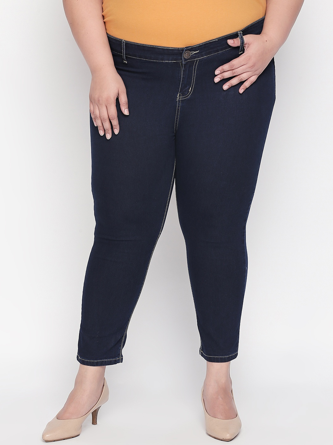 ZUSH Plus Size Women Navy Blue Solid Jeggings