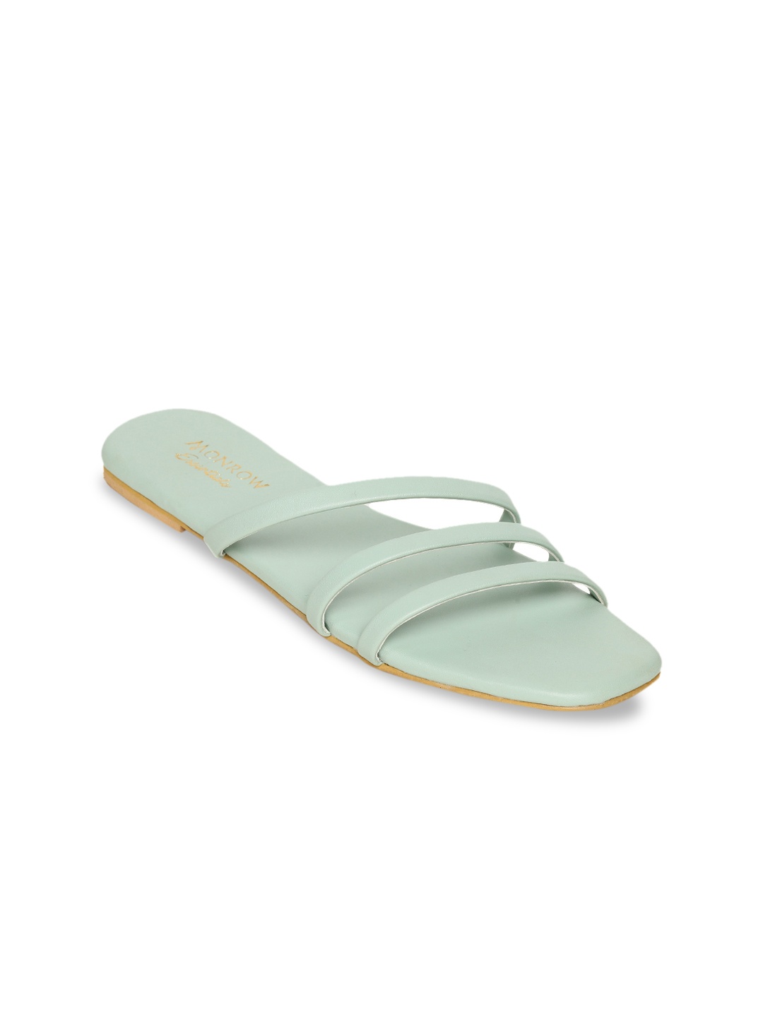 Monrow Women Green Solid Open Toe Flats
