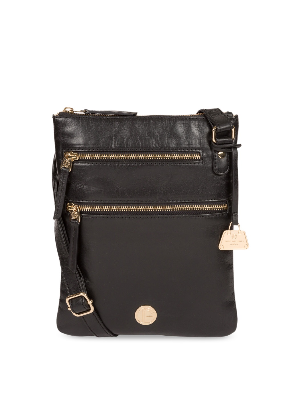 PURE LUXURIES LONDON Black Solid Sling Bag