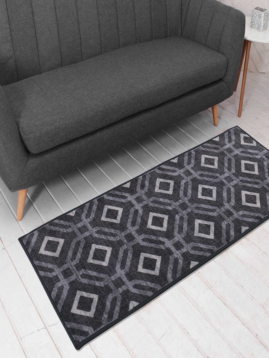 RUGSMITH Premium Grey Patterned No-Shred Runner