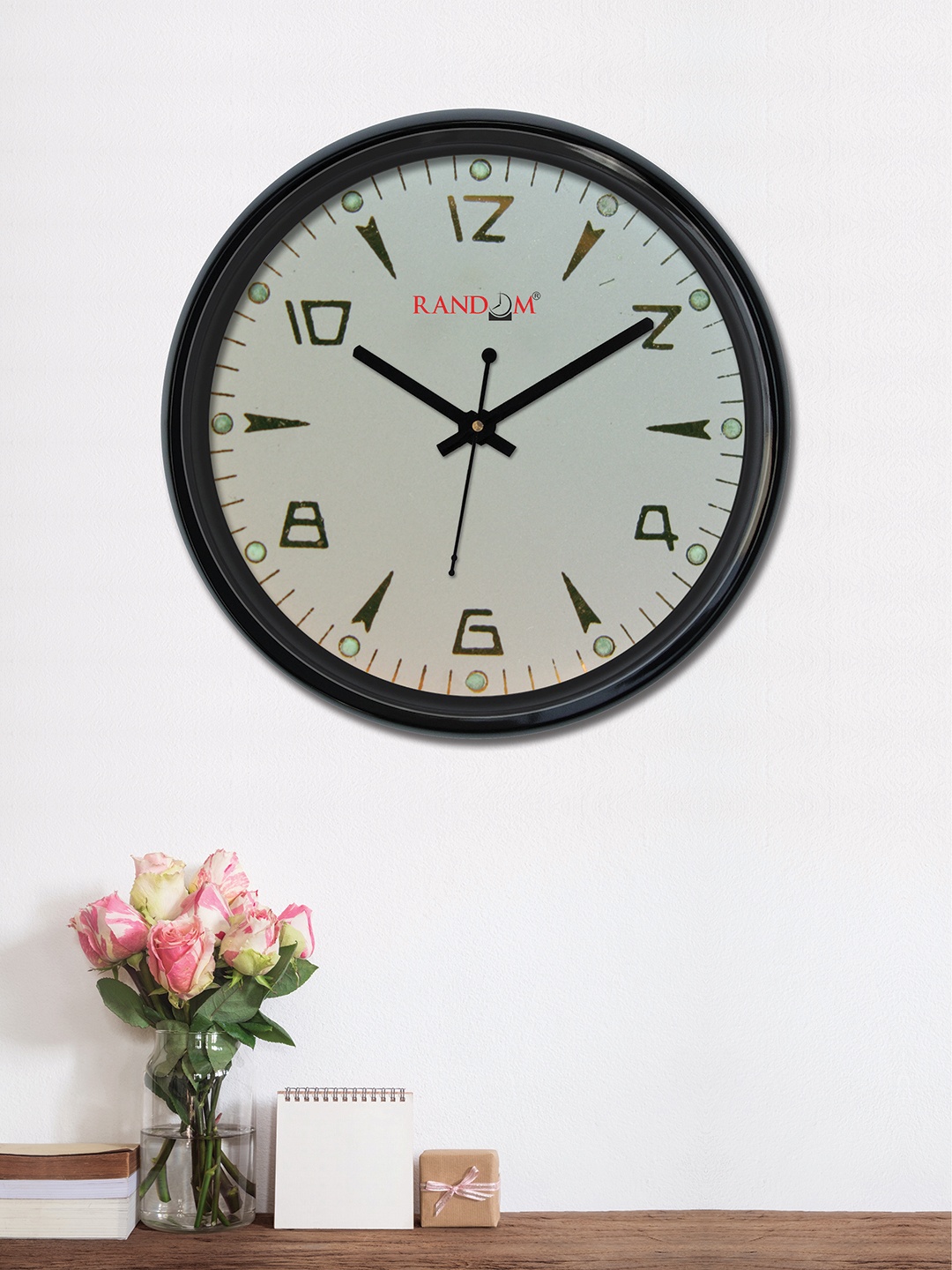 RANDOM Off-White Round Solid Analogue Wall Clock (30 x 30 x 5)