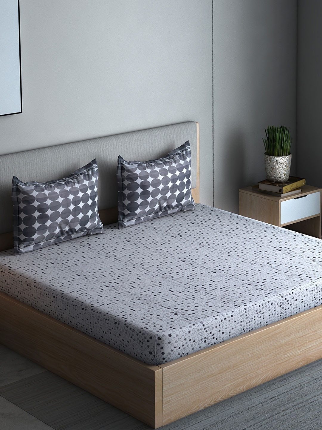 Boutique Living India White & Grey Abstract 300 TC Cotton 1 Queen Bedsheet with 2 Pillow Covers
Boutique Living India White & Grey Abstract 300 TC Cotton 1 Queen Bedsheet with 2 Pillow Covers