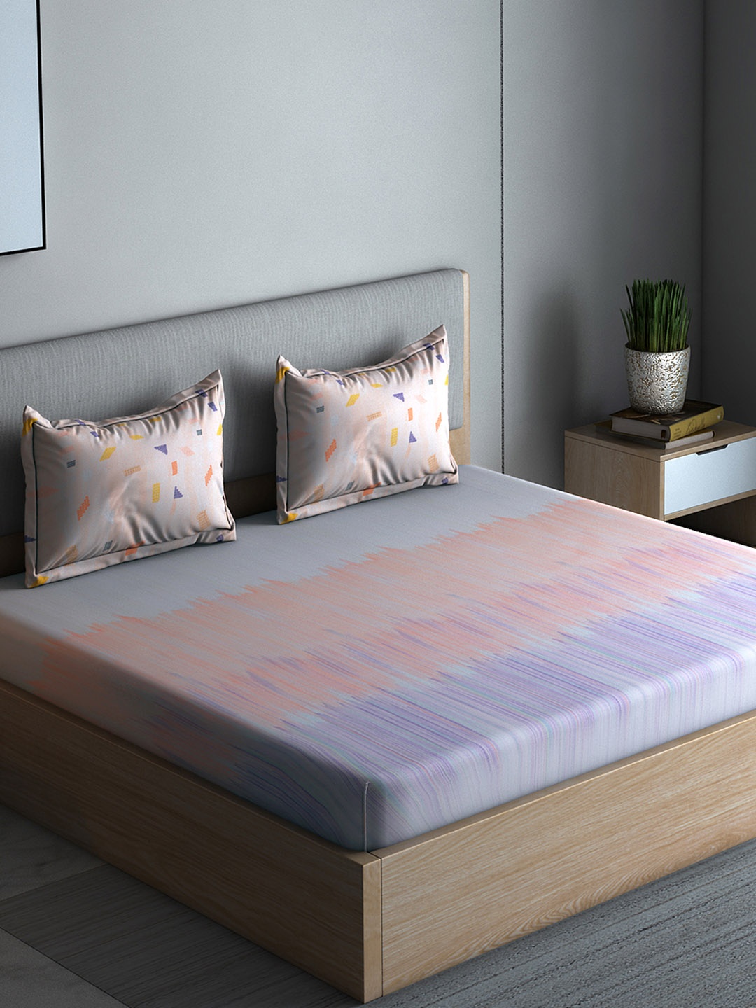 Boutique Living India Multicoloured Abstract 300 TC Cotton 1 Queen Bedsheet with 2 Pillow Covers, Multi
Boutique Living India Multicoloured Abstract 300 TC Cotton 1 Queen Bedsheet with 2 Pillow Covers, Multi