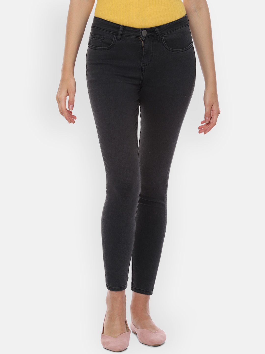 Van Heusen Woman Black Skinny Fit Mid-Rise Clean Look Stretchable Jeans