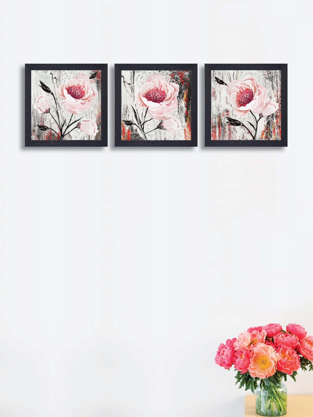 nest ART Set of 3 Pink & Grey Synthetic Wood Delightful Rose Paintings Wall Art, Multi
nest ART Set of 3 Pink & Grey Synthetic Wood Delightful Rose Paintings Wall Art, Multi