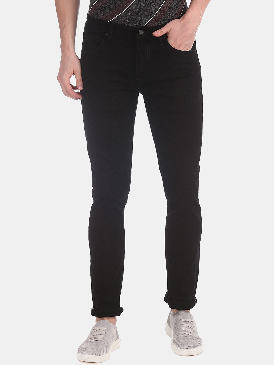 Arrow Sport Men Black Slim Fit Mid-Rise Clean Look Stretchable Jeans