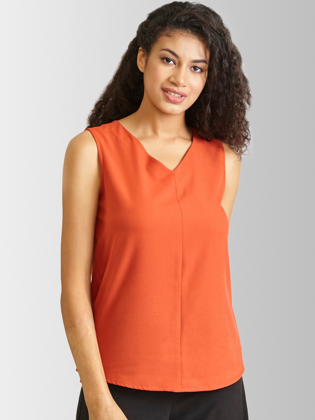 FableStreet Women Rust Solid Top