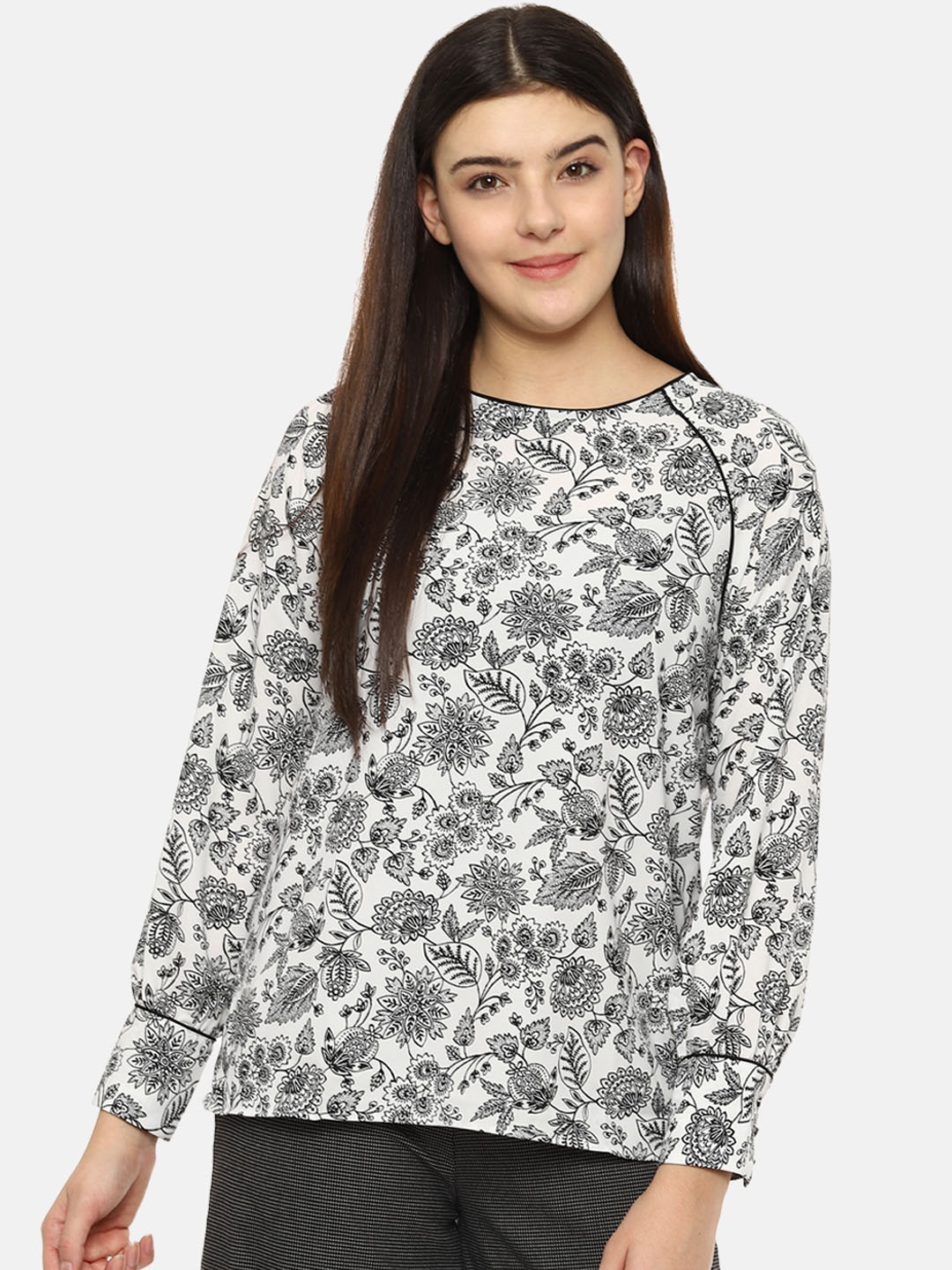 Van Heusen Women White Printed Top