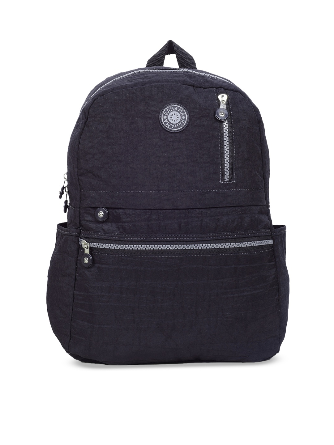 BAHAMA Crinkle Unisex Black Solid Backpack