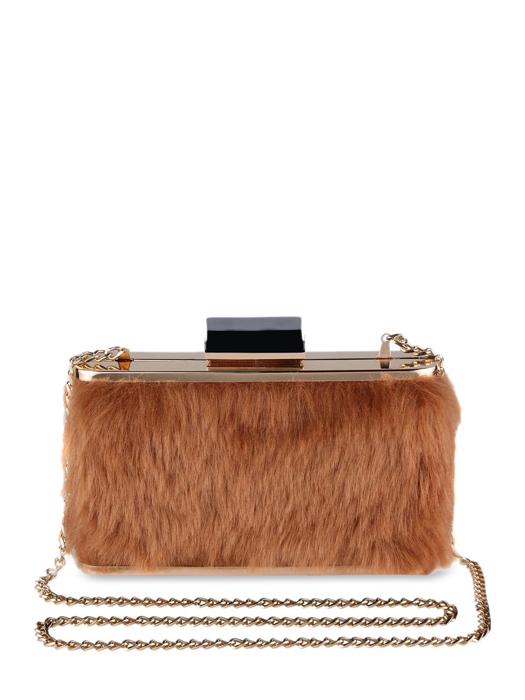 Vdesi Brown Textured Clutch