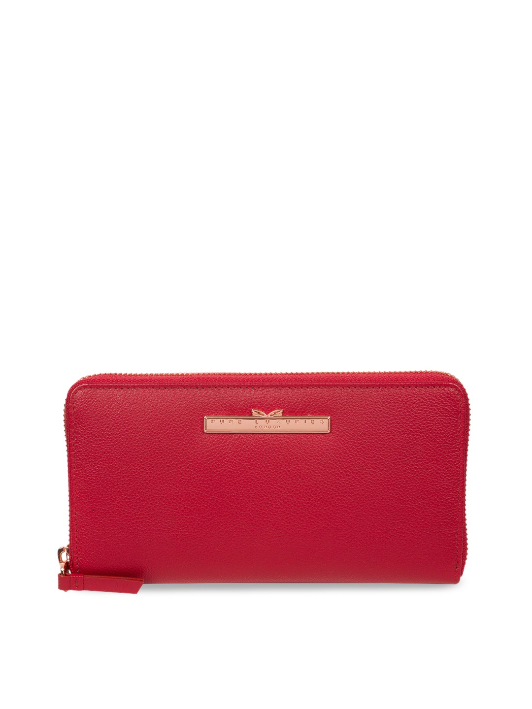 PURE LUXURIES LONDON Women Red Solid Genuine Leather Nardini Clutch