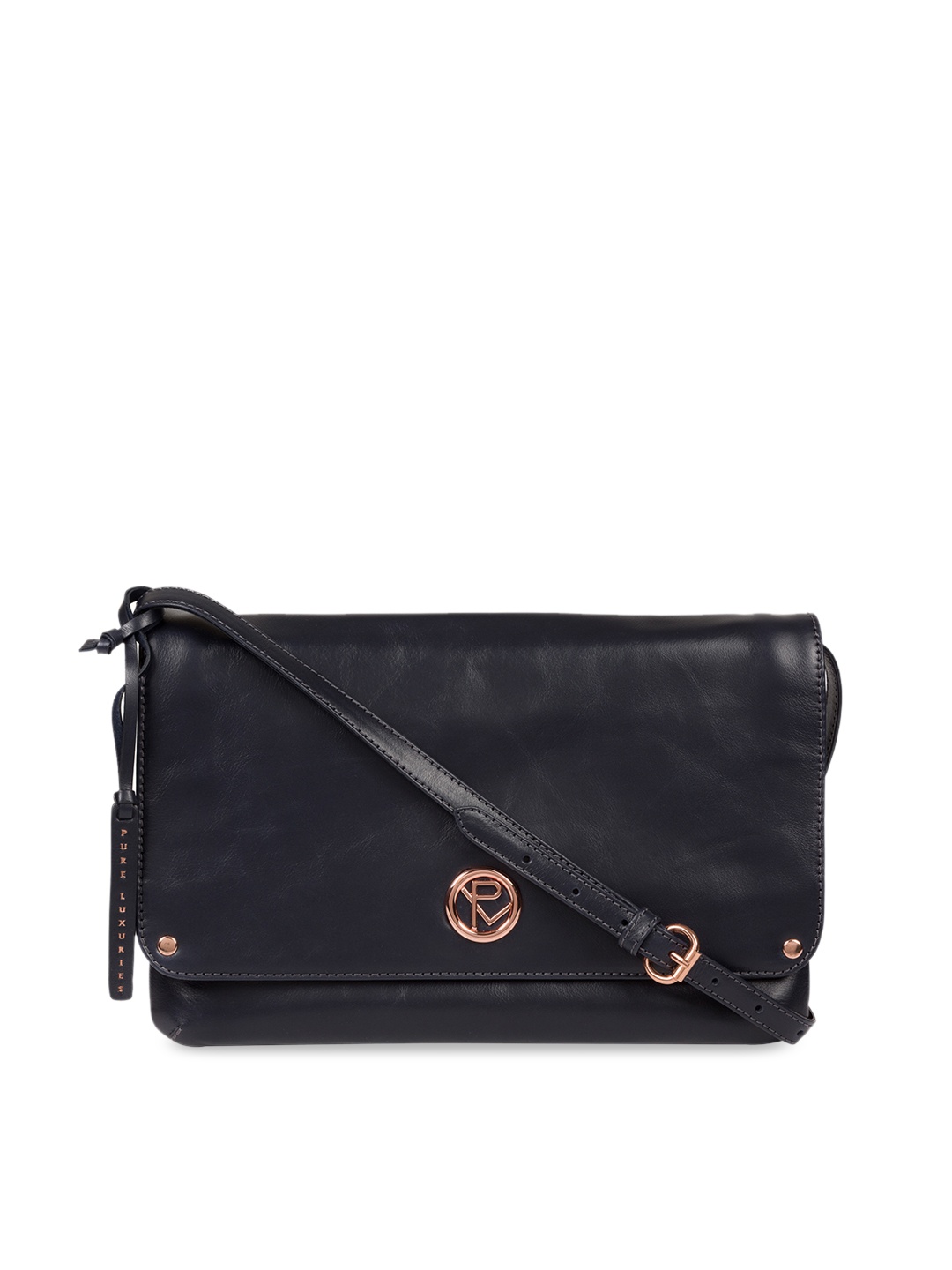 PURE LUXURIES LONDON Women Navy Blue Solid Genuine Leather Handcrafted Ermes Sling Bag
PURE LUXURIES LONDON Women Navy Blue Solid Genuine Leather Handcrafted Ermes Sling Bag