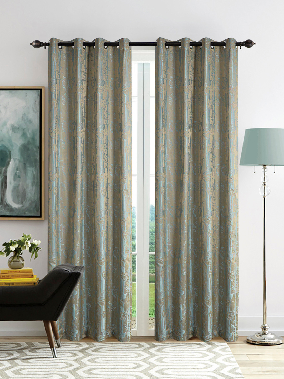 Deco Window Teal Blue & Beige Set of 2 Door Curtains
Deco Window Teal Blue & Beige Set of 2 Door Curtains