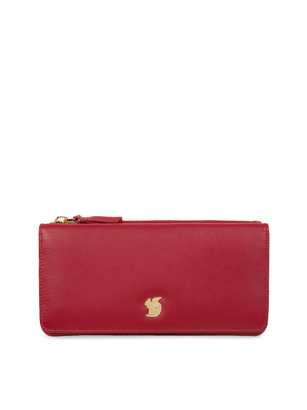 PURE LUXURIES LONDON Red Solid Leather Clutch