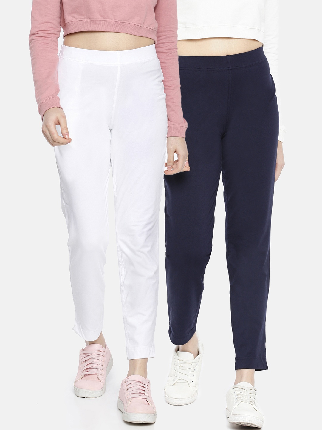 Dollar Missy Women Pack of 2 Smart Straight Fit Solid Regular Trousers, Navy blue
Dollar Missy Women Pack of 2 Smart Straight Fit Solid Regular Trousers, Navy blue