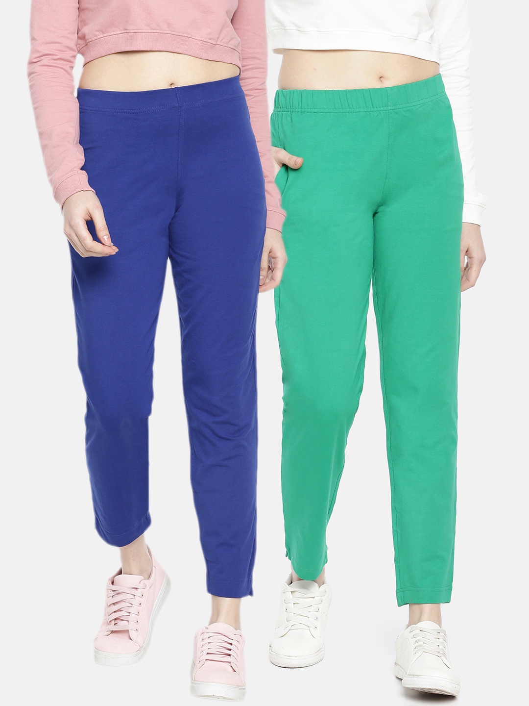 Dollar Missy Women Pack of 2 Trousers Smart Straight Fit Solid Regular Trousers, Blue
Dollar Missy Women Pack of 2 Trousers Smart Straight Fit Solid Regular Trousers, Blue