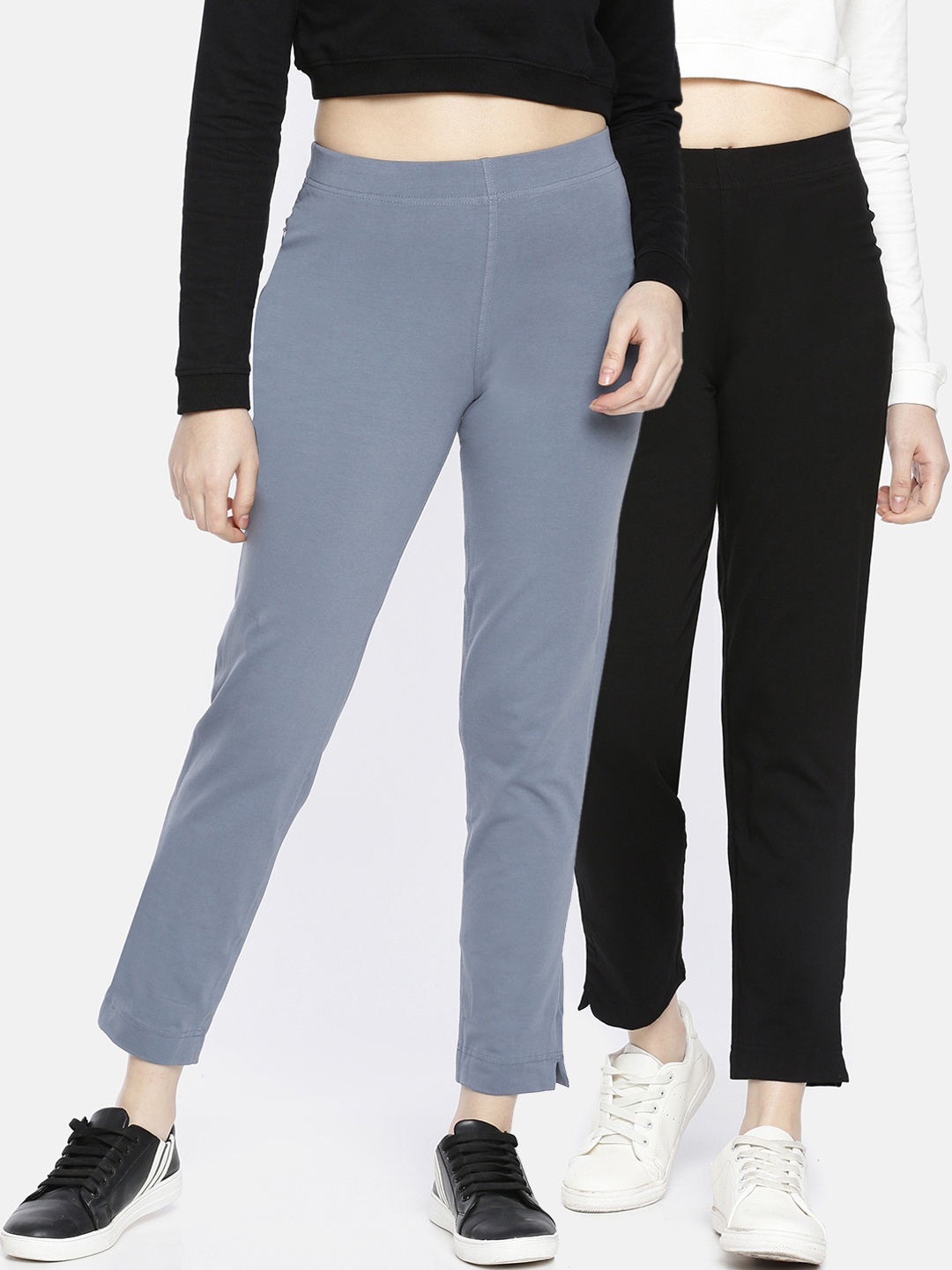 Dollar Missy Women Pack of 2 Trousers Smart Straight Fit Solid Regular Trousers, Grey
Dollar Missy Women Pack of 2 Trousers Smart Straight Fit Solid Regular Trousers, Grey
