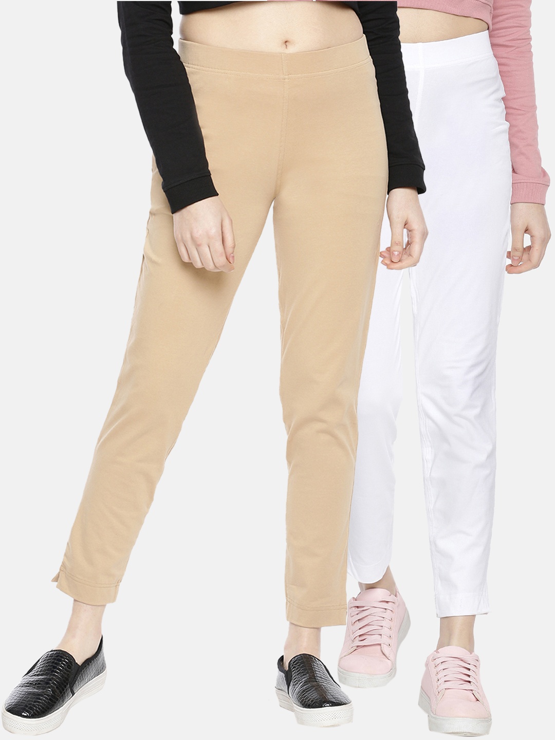 Dollar Missy Women Pack of 2 Trousers Smart Straight Fit Solid Regular Trousers, White
Dollar Missy Women Pack of 2 Trousers Smart Straight Fit Solid Regular Trousers, White
