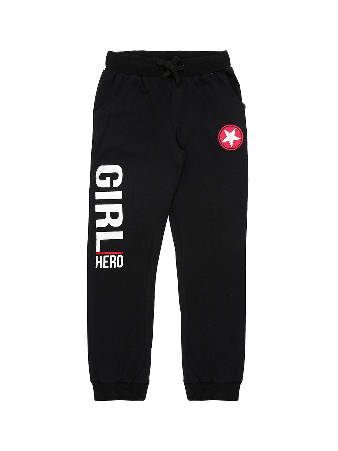 Pantaloons Junior Girls Black Solid Joggers