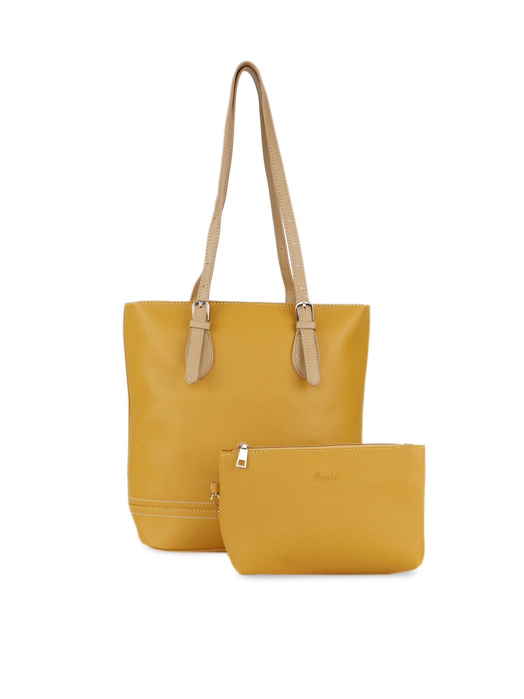 People Yellow Solid Shoulder Bag