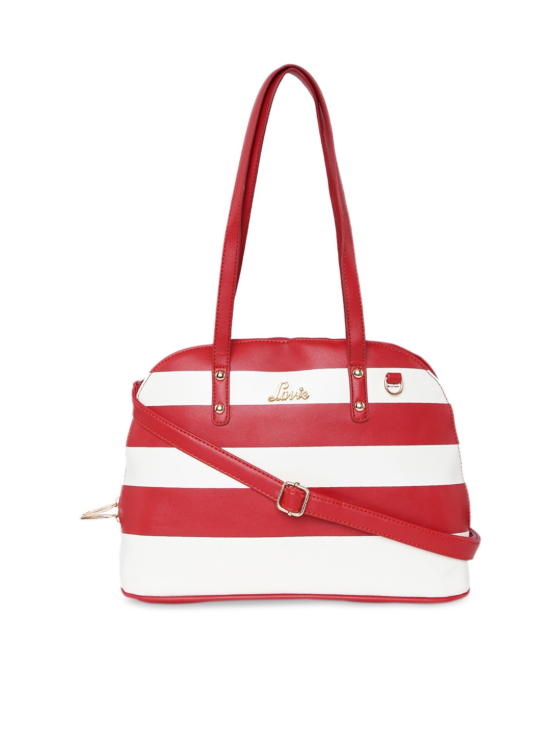 Lavie Red & White Striped Shoulder Bag