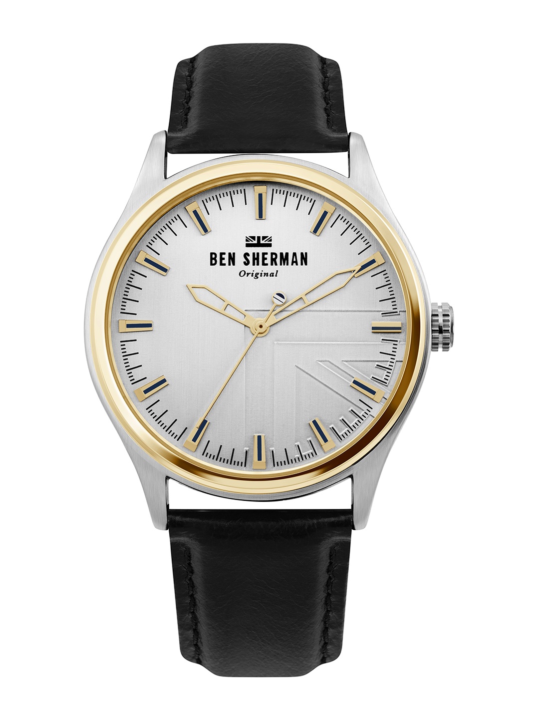 BEN SHERMAN Men Silver-Toned Analogue Harrison Leather Watch WB036B