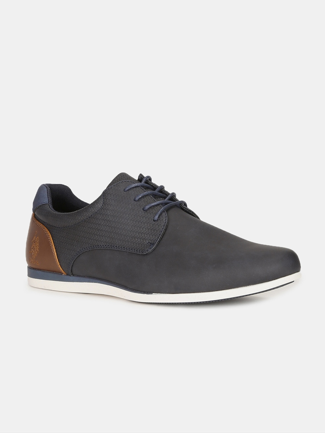 U.S. Polo Assn. Men Blue & Brown Colourblocked Derbys