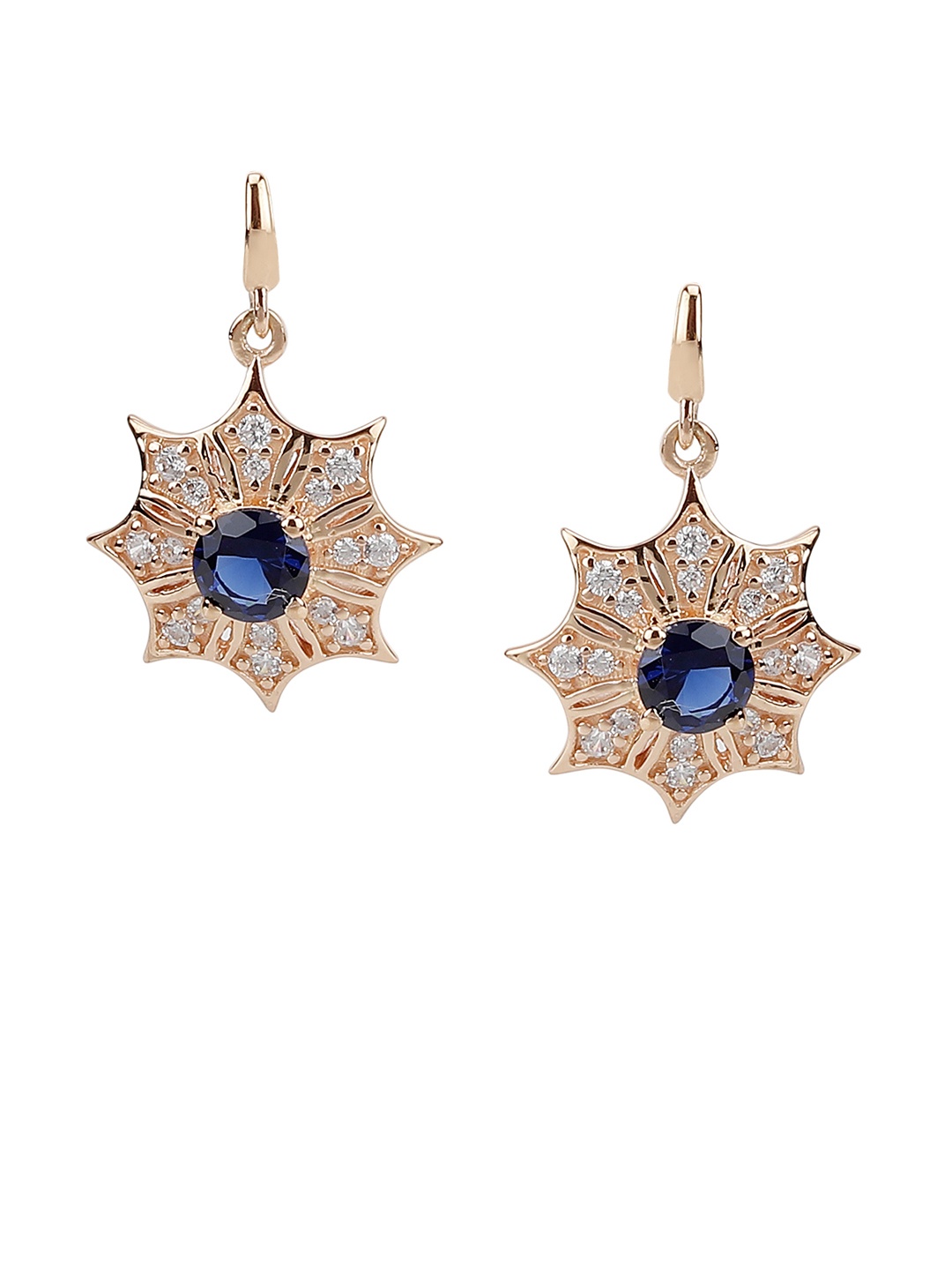 Silgo Rose Gold & Blue Classic Drop Earrings