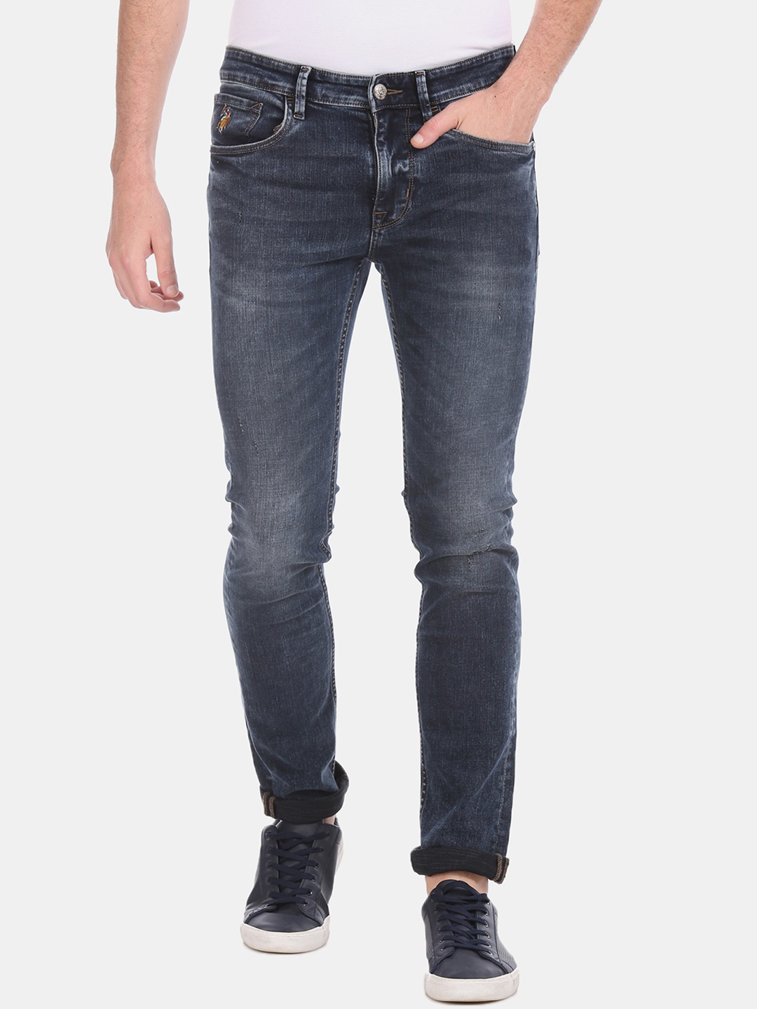 U.S. Polo Assn. Men Blue Skinny Fit Mid-Rise Clean Look Stretchable Sustainable Jeans
U.S. Polo Assn. Men Blue Skinny Fit Mid-Rise Clean Look Stretchable Sustainable Jeans