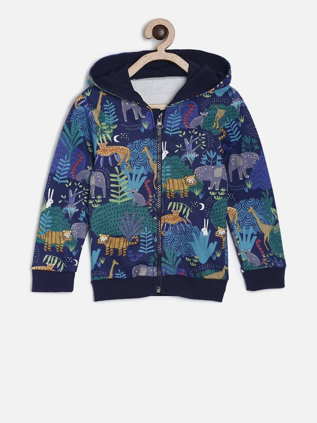 MINI KLUB Boys Multicoloured Printed Hooded Sweatshirt, Multi