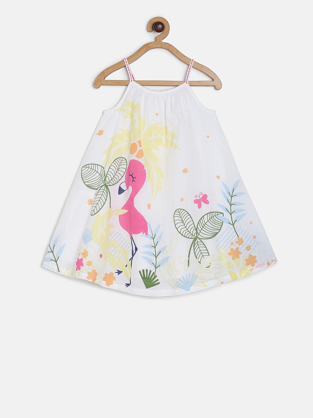 MINI KLUB Infant White & Pink Printed A-Line Dress