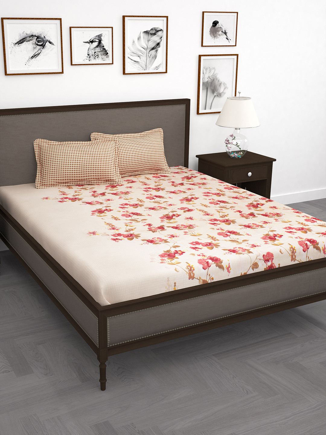 Story@home Pink & Cream-Coloured 186 TC Cotton 1 Double bedsheet with 2 pillow covers
Story@home Pink & Cream-Coloured 186 TC Cotton 1 Double bedsheet with 2 pillow covers