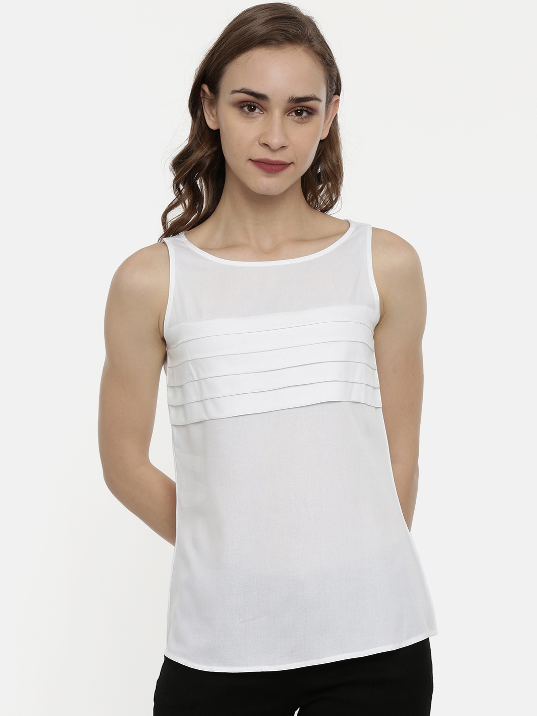 IDK Women White Solid Top