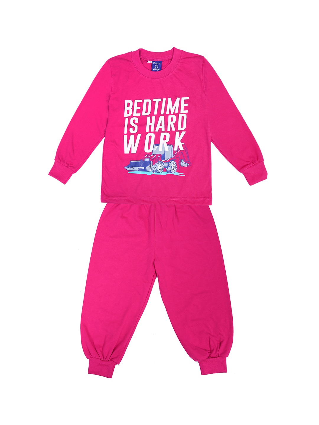 SWEET ANGEL Boys Pink Printed Night suit 700540