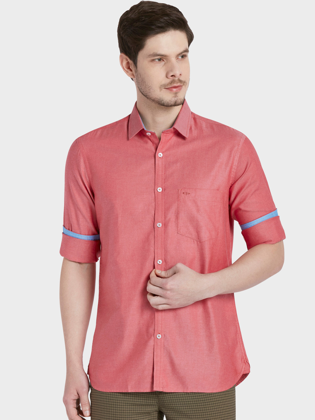 ColorPlus Men Red Tailored Fit Solid Casual Shirt 
ColorPlus Men Red Tailored Fit Solid Casual Shirt